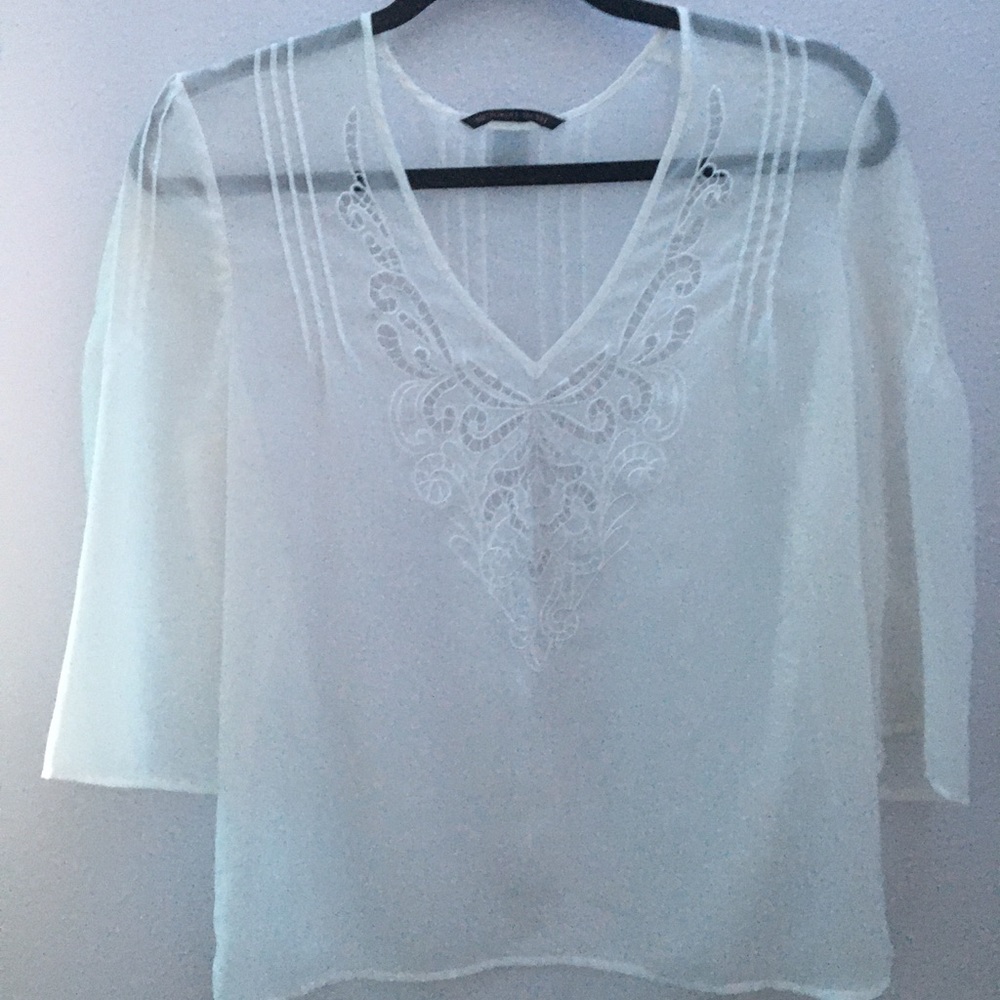 Size 6 Victoria’s Secret white sheer top